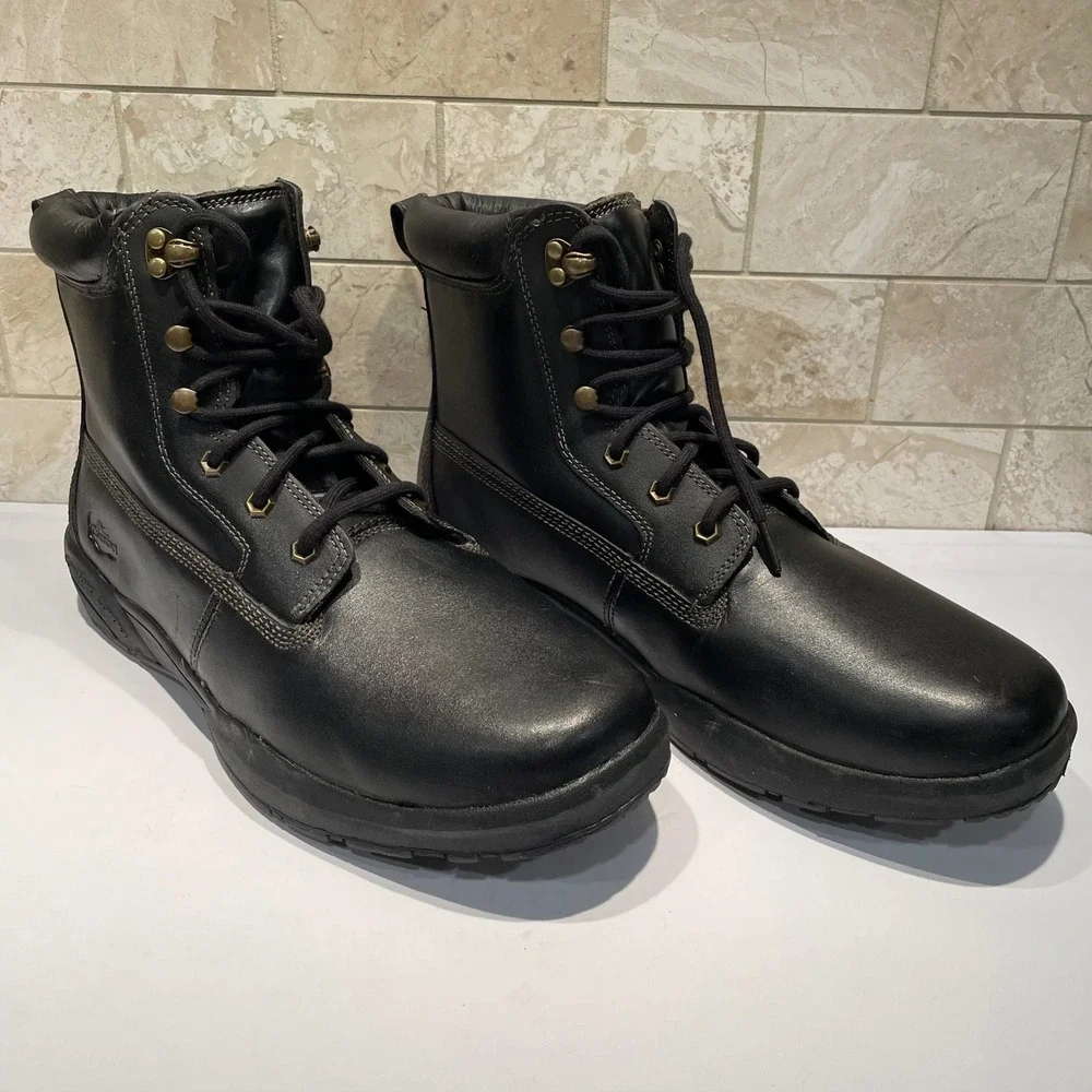 Dr Comfort Boss Black Leather Therapeutic Boots Size 14 XW Extra Wide No Insoles
